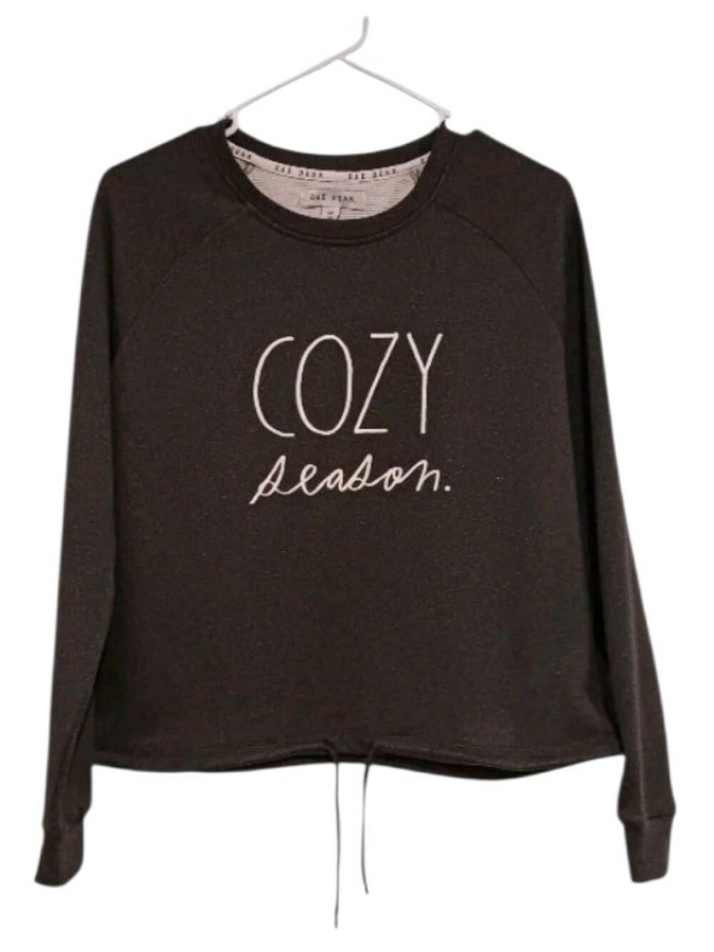 Rae Dunn Cozy Season Pullover Sweatshirt Drawstring Hem